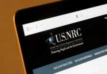 U.S. NRC website displayed on a computer screen.