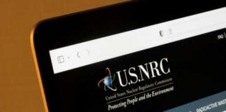 U.S. NRC website displayed on a computer screen.