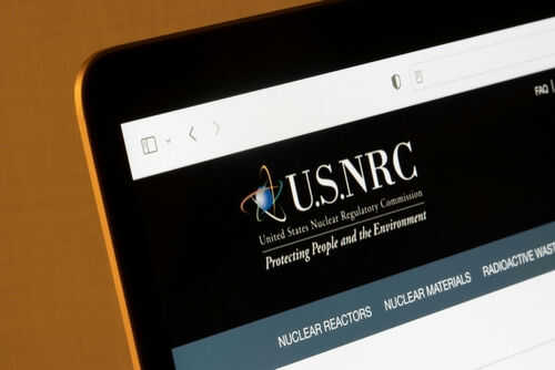 U.S. NRC website displayed on a computer screen.