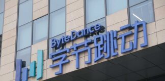 Signage of ByteDance on a modern building