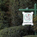 Sign indicating members only at Augusta National Golf Club