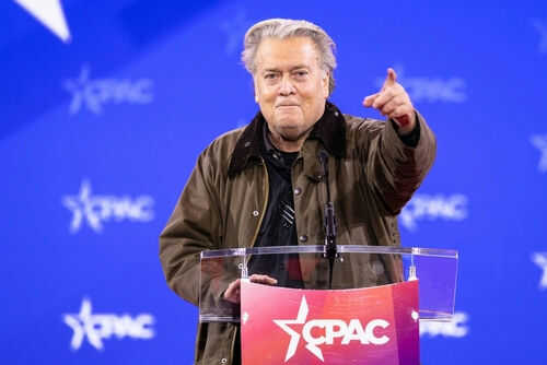 steve-bannon2590658019jpg Person speaking at CPAC conference blue background