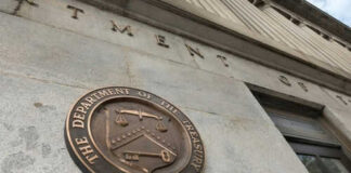 Department of the Treasury building seal plaque