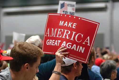 maga2434816525 Person holding Make America Great Again sign