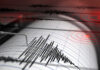 Close-up of a seismograph recording seismic waves