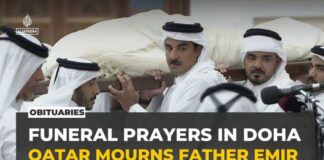 Funeral prayers held for Qatar’s former emir Sheikh Hamad bin Khalifa Al Thani in Doha
