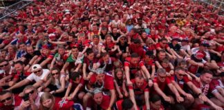 Norway fans invade the U.S. with viral ‘Viking row’