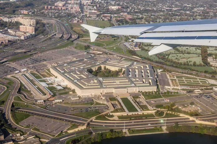 shutterstock_1008130012 Pentagon building viewed from airplane window