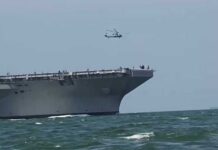 USS John F Kennedy(CVN-79) leave Newport News Shipbuilding to begin her acceptance sea trials 8/2026