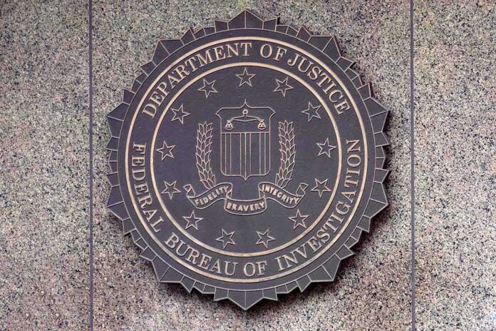 shutterstock_1266004294 FBI seal mounted on a granite wall