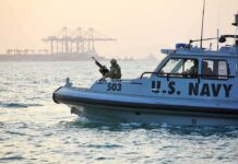 Cartel Logistics Crippled — No Fuel, No Run U.S. Navy patrol boat with armed crew on the water